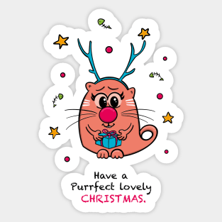 Have a Purrfect Lovely Christmas Sticker